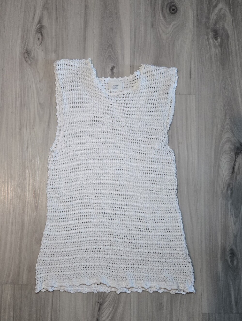 Aritzia Wilfred "Peek" Crochet Knit Tank Top